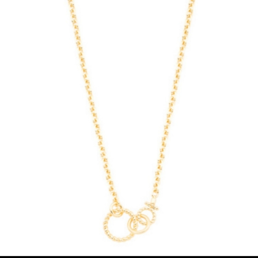 Authentic Gorjana Gold Necklace with Interlocking Rings, Rare Find